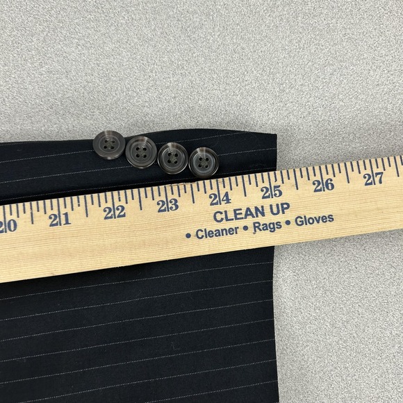 Chaps Blazer Mens 42R Black Pinstripe 2 Button Notch Lapel Wool Blend Jacket - Picture 15 of 16